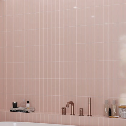 Pink 2x8 Glossy Ceramic Subway Tile (60 pack, 6.46 sq ft/case)