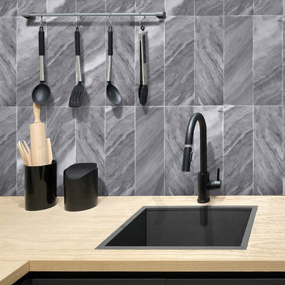 Gray 4x12 Subway Polished Marble Tile (15 pack, 5 sq ft/case) - Sample