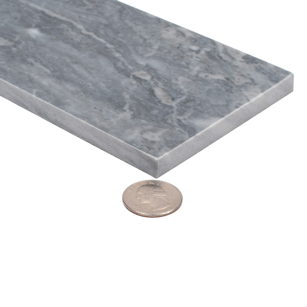 Gray 4x12 Subway Polished Marble Tile (15 pack, 5 sq ft/case) - Sample