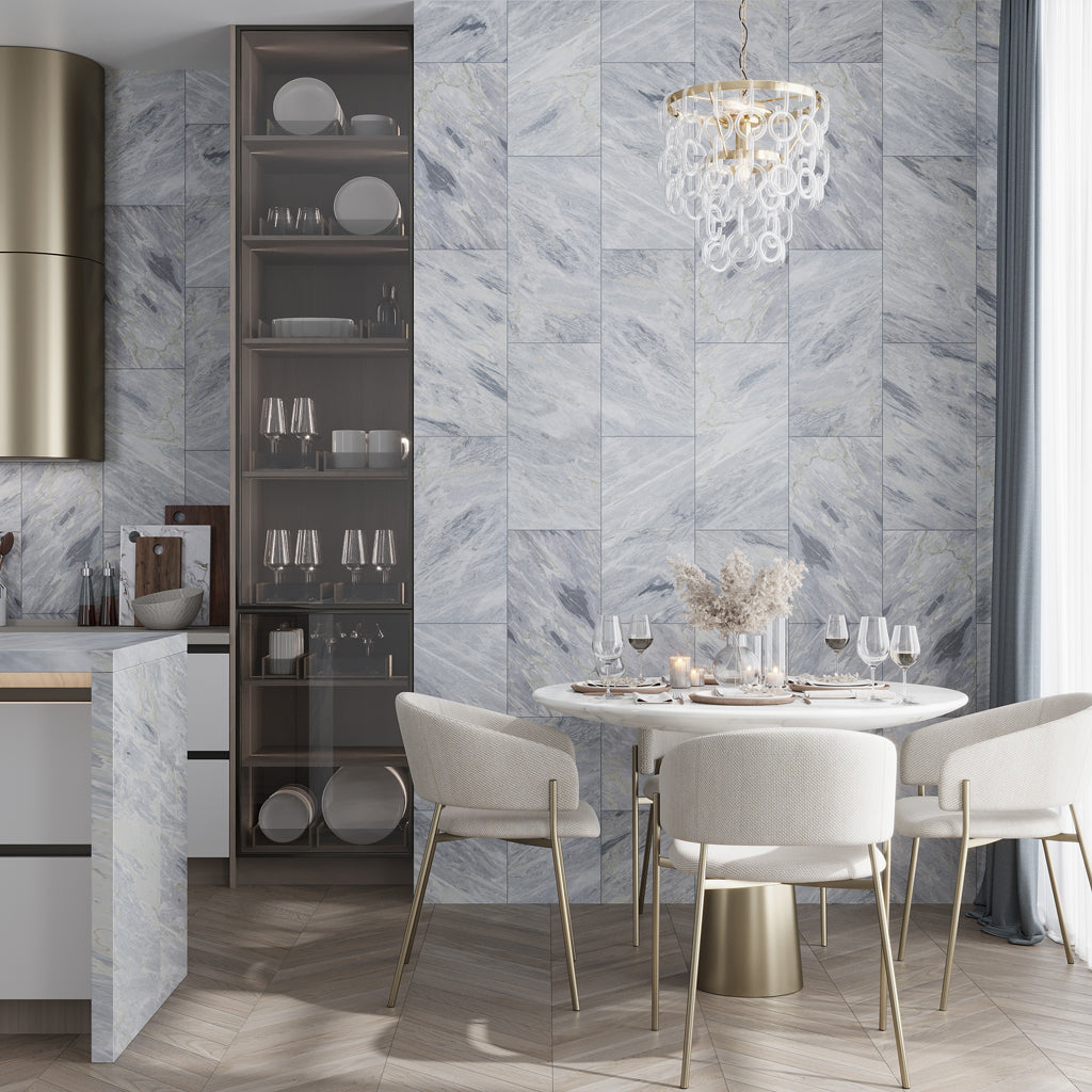 Gray 12x24 Honed Calacatta Bluette Marble Large Format Tile (5 pack, 10 sq ft/case)