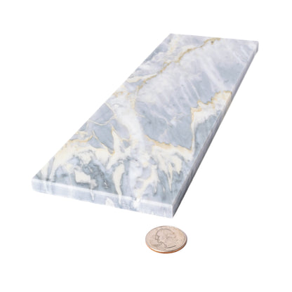 Gray 4x12 Polished Subway Calacatta Bluette Marble Tile (15 pack, 5 sq ft/case)
