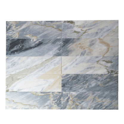 Gray 4x12 Honed Subway Marble Tile (15 pack, 5 sq ft/case) - Sample