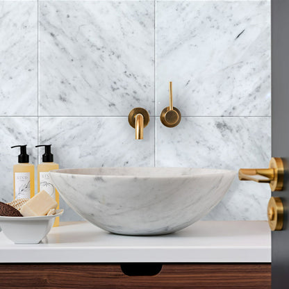 White 12x12 Honed Field Bianco Carrara Marble Tile (10 pack, 10 sq ft/case)