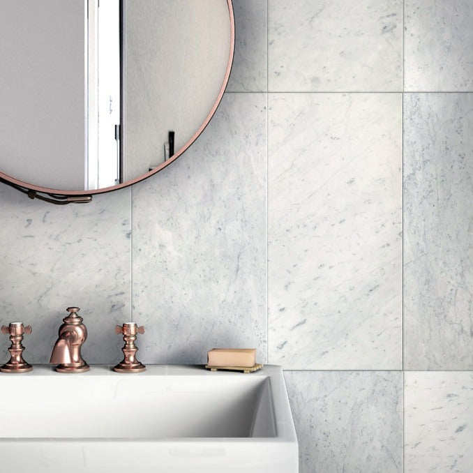 White 12x24 Field Honed Marble Tile (5 pack, 10 sq ft/case) - Sample
