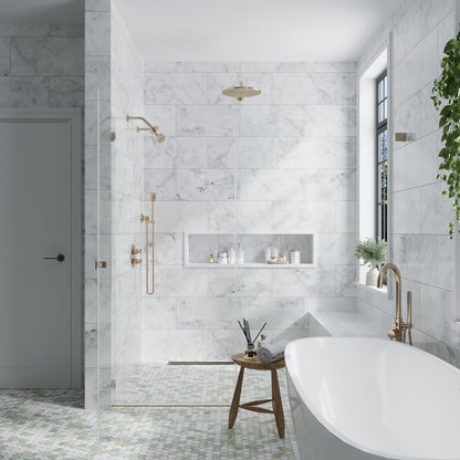 White 12x24 Honed Field Bianco Carrara Marble Tile (5 pack, 10 sq ft/case)
