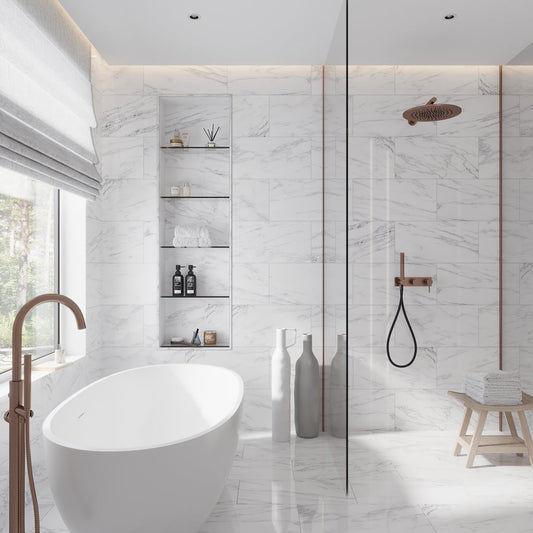 White 12x24 Field Polished Marble Tile (5 pack, 10 sq ft/case) - Sample