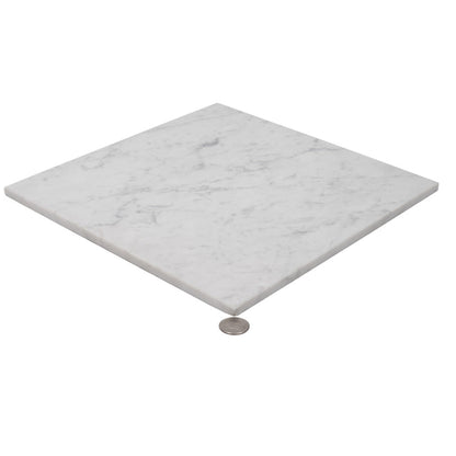 White 12x12 Polished Field Bianco Carrara Marble Tile (10 pack, 10 sq ft/case)