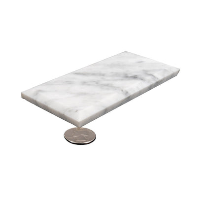 White 3x6 Subway Polished Beveled Marble Tile (40 pack, 5 sq ft/case) - Sample