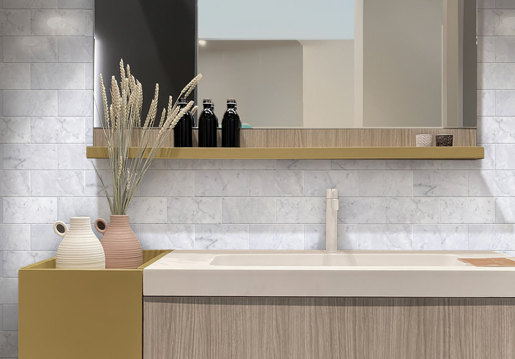 White 3x6 Honed Subway Bianco Carrara Marble Tile (40 pack, 5 sq ft/case)