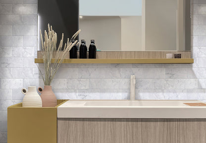 White 3x6 Subway Honed Marble Tile (40 pack, 5 sq ft/case) - Sample