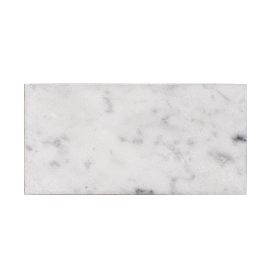 White 3x6 Polished Subway Bianco Carrara Marble Tile (40 pack, 5 sq ft/case)