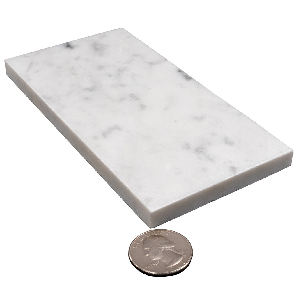 White 3x6 Polished Subway Bianco Carrara Marble Tile (40 pack, 5 sq ft/case)