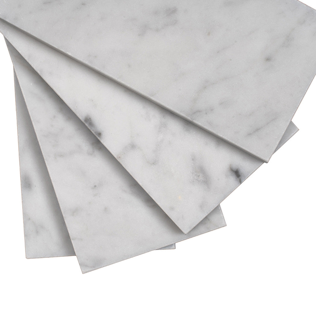 White 3x6 Polished Subway Bianco Carrara Marble Tile (40 pack, 5 sq ft/case)