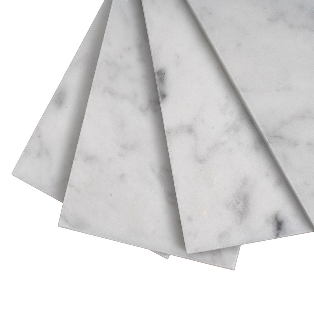 White 3x6 Polished Subway Bianco Carrara Marble Tile (40 pack, 5 sq ft/case)