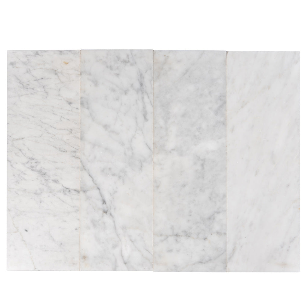 White 4x12 Honed Subway Bianco Carrara Marble Tile (15 pack, 5 sq ft/case)