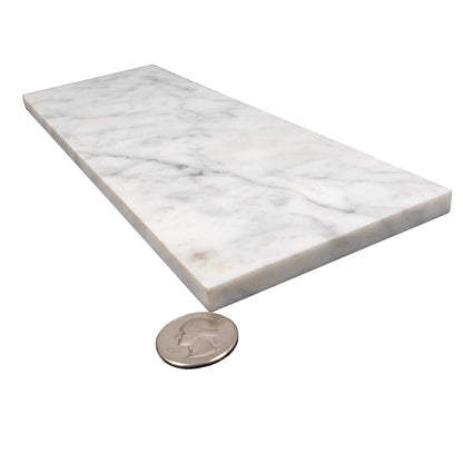 White 4x12 Honed Subway Bianco Carrara Marble Tile (15 pack, 5 sq ft/case)