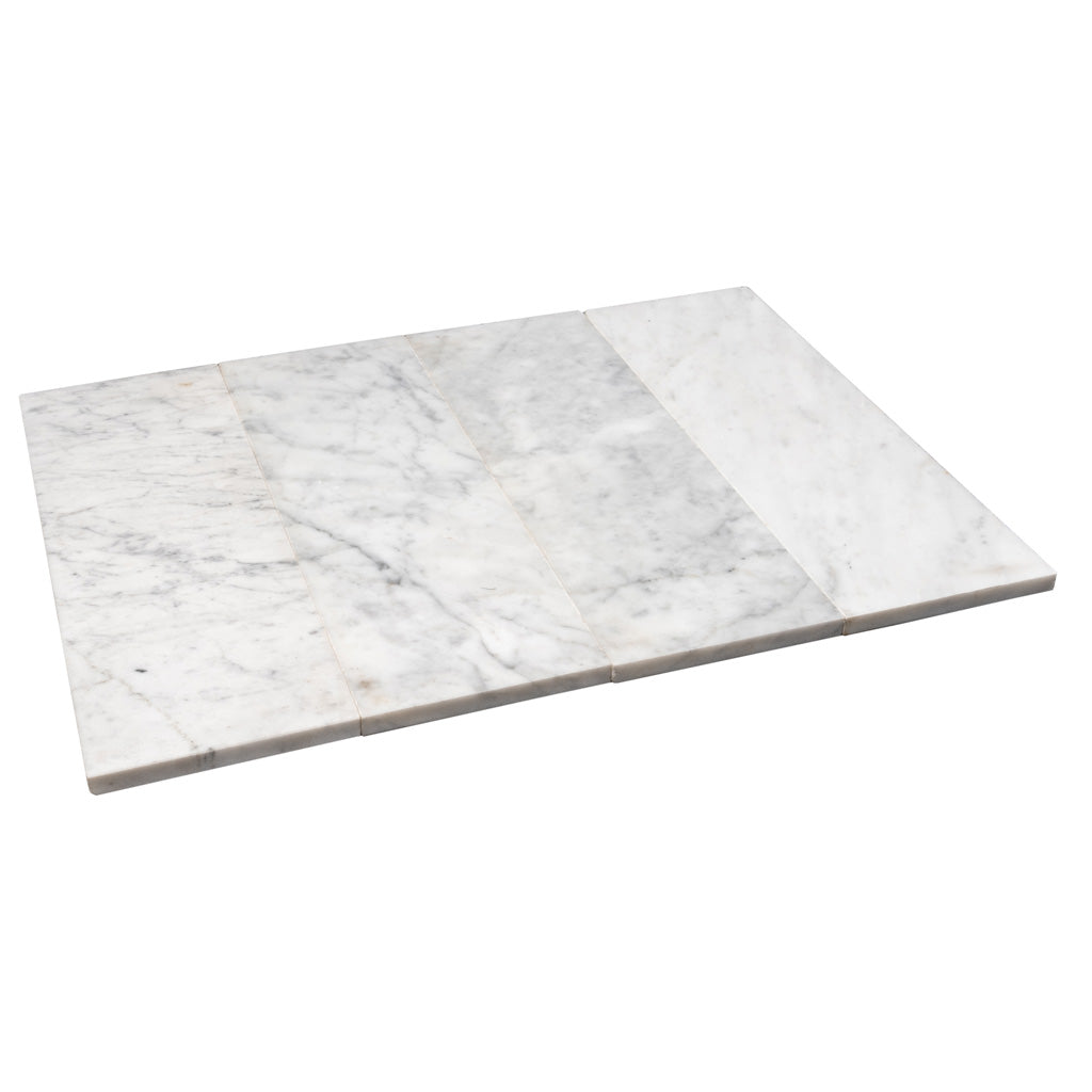 White 4x12 Honed Subway Bianco Carrara Marble Tile (15 pack, 5 sq ft/case)