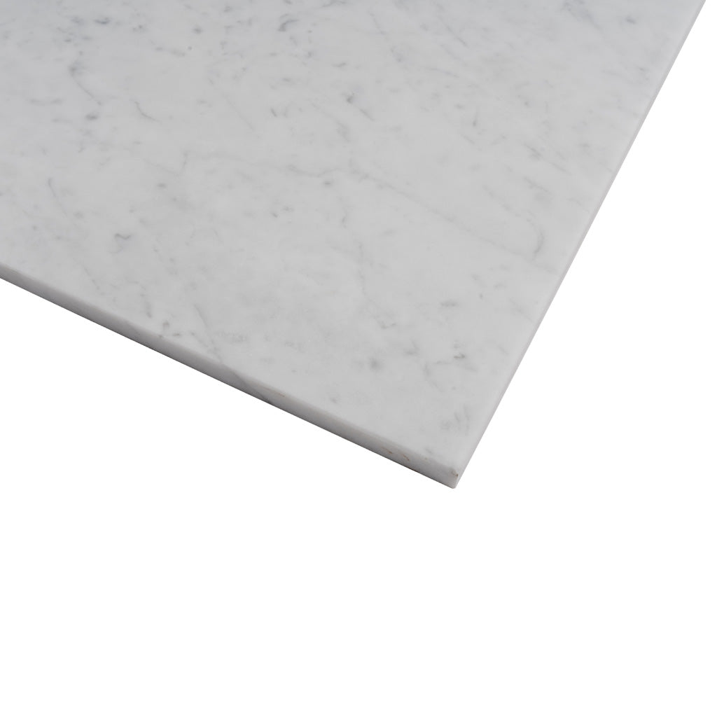 White 12x24 Polished Field Bianco Carrara Marble Tile (5 pack, 10 sq ft/case)