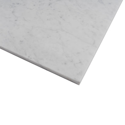 White 12x24 Polished Field Bianco Carrara Marble Tile (5 pack, 10 sq ft/case)