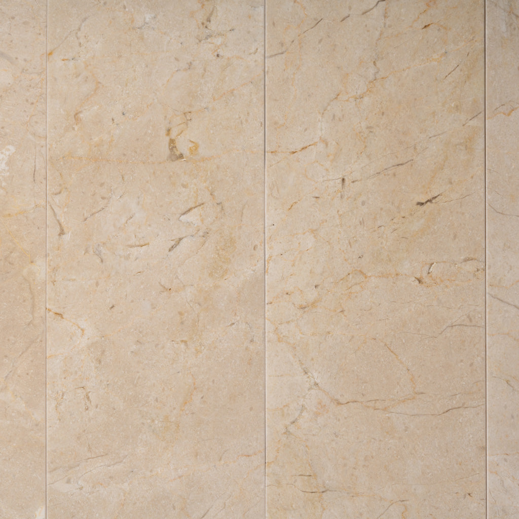 Beige 4x12 Polished Subway Crema Marfil Marble Tile (15 pack, 5 sq ft/case)