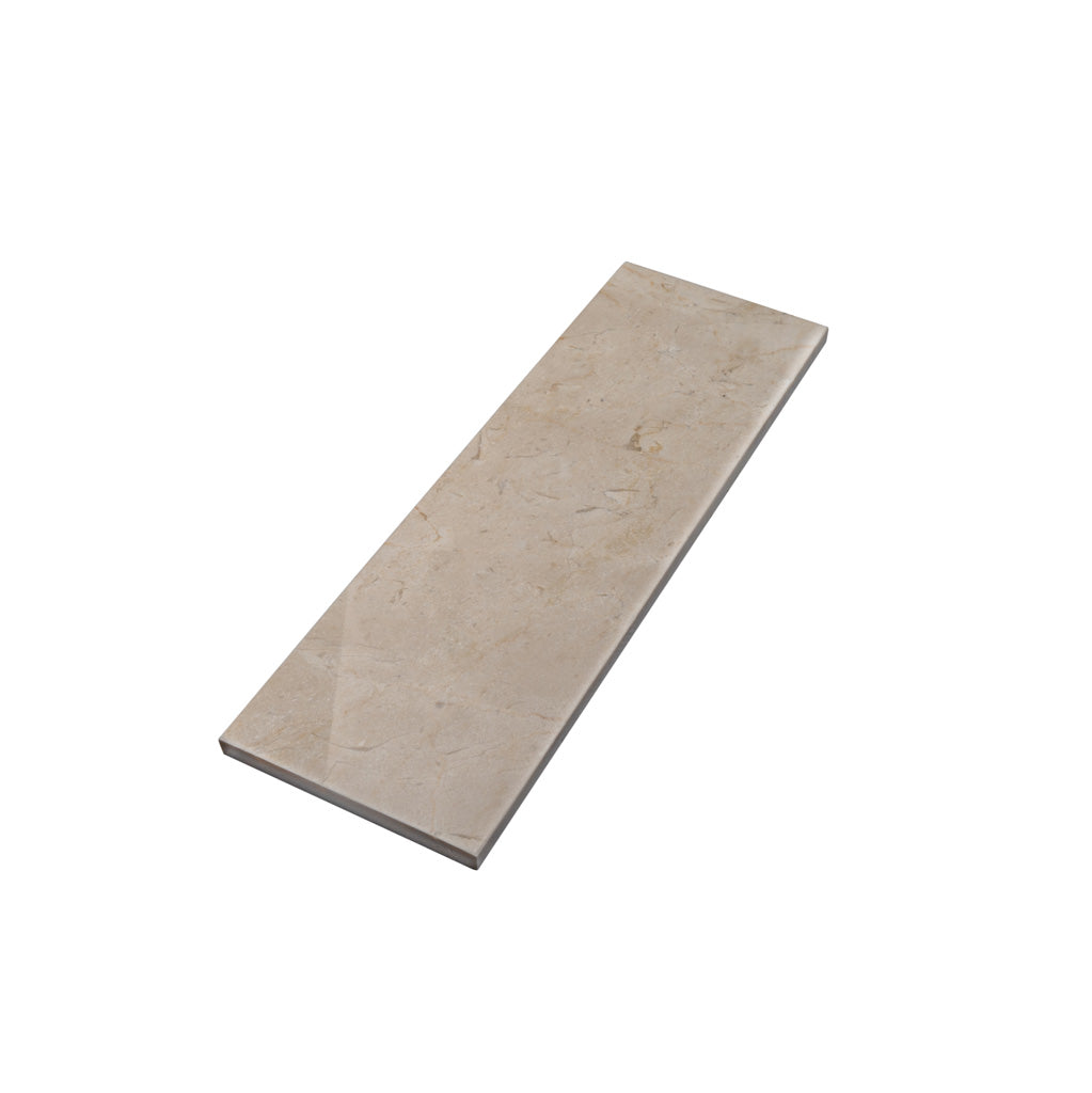 Beige 4x12 Polished Subway Crema Marfil Marble Tile (15 pack, 5 sq ft/case)