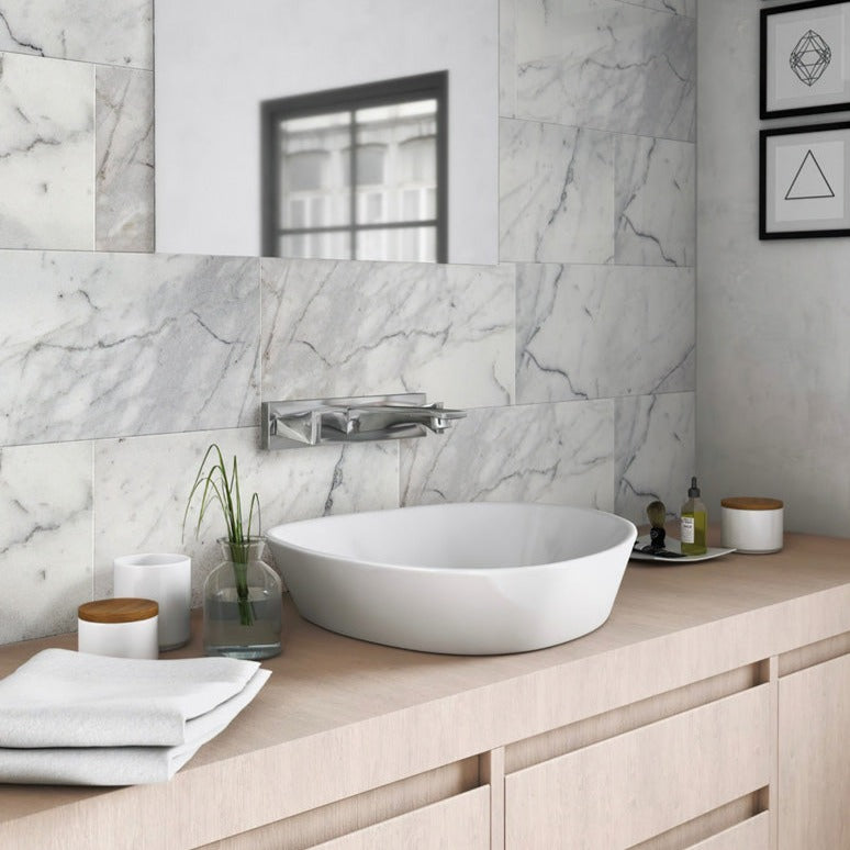 White Gray 12x24 Honed Field Calacatta Gold Marble Tile (5 pack, 10 sq ft/case)