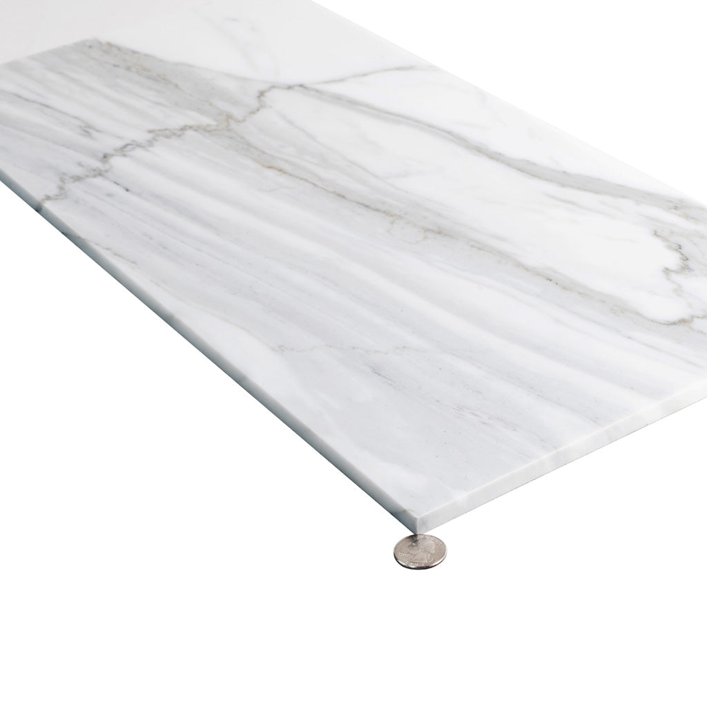 White Gray 12x24 Honed Field Calacatta Gold Marble Tile (5 pack, 10 sq ft/case)