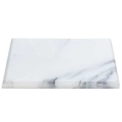 White 3x6 Polished Beveled Subway Calacatta Gold Marble Tile (40 pack, 5 sq ft/case)