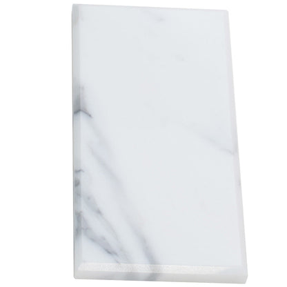 White 3x6 Marble Polished Beveled Subway Tile (40 pack, 5 sq ft/case) - Sample