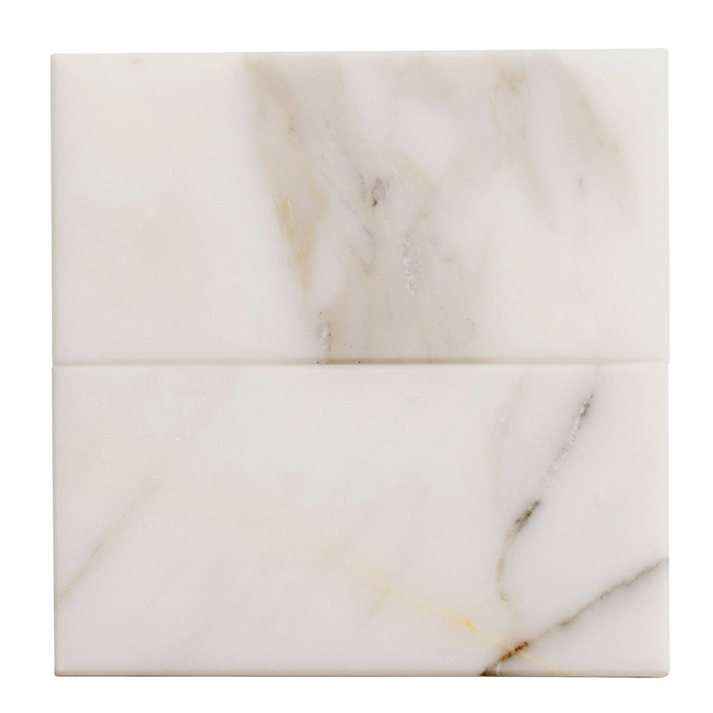 White 3x6 Honed Subway Calacatta Gold Marble Tile (40 pack, 5 sq ft/case)