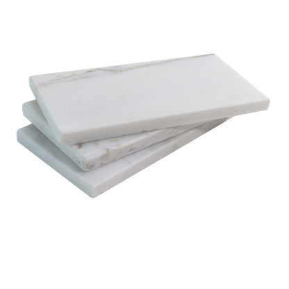 White 3x6 Polished Subway Calacatta Gold Marble Tile (40 pack, 5 sq ft/case)