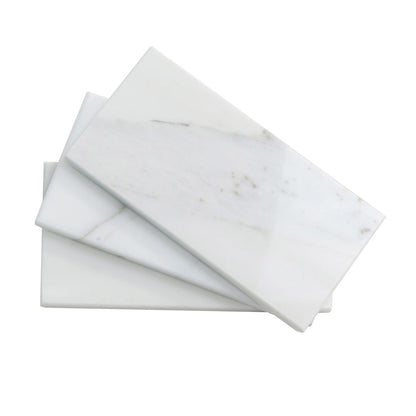 White 3x6 Polished Subway Calacatta Gold Marble Tile (40 pack, 5 sq ft/case)