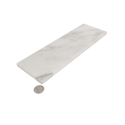White 4x12 Honed Subway Calacatta Gold Marble Tile (15 pack, 5 sq ft/case)