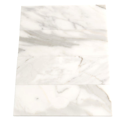White 4x12 Honed Marble Subway Tile (15 pack, 5 sq ft/case) - Sample