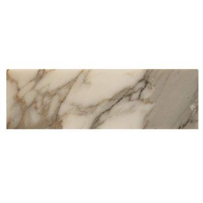 White 4x12 Polished Subway Calacatta Gold Marble Tile (15 pack, 5 sq ft/case)