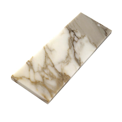 White 4x12 Polished Subway Calacatta Gold Marble Tile (15 pack, 5 sq ft/case)
