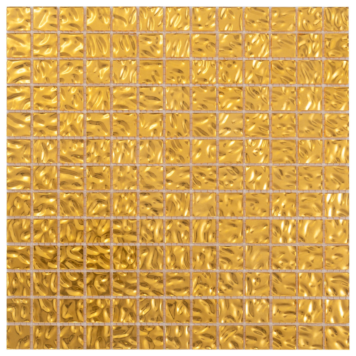 Shimmer Gold 12x12 Glossy Uniform Square Glass Mosaic Tile (20 pack, 20 sq ft/case)