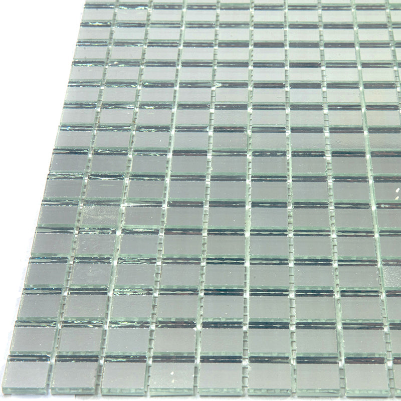 Silver 12x12 Glossy Uniform Square Glass Mosaic Tile (20 pack, 18.69 sq ft/case) - Sample