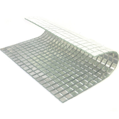 Silver 12x12 Glossy Uniform Square Glass Mosaic Tile (20 pack, 18.69 sq ft/case) - Sample