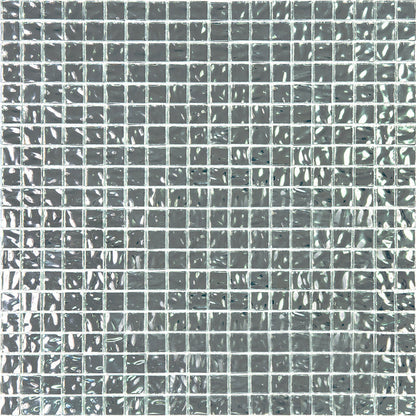 Cloud Silver 12x12 Glossy Uniform Square Glass Mosaic Tile (20 pack, 18.69 sq ft/case) - Sample
