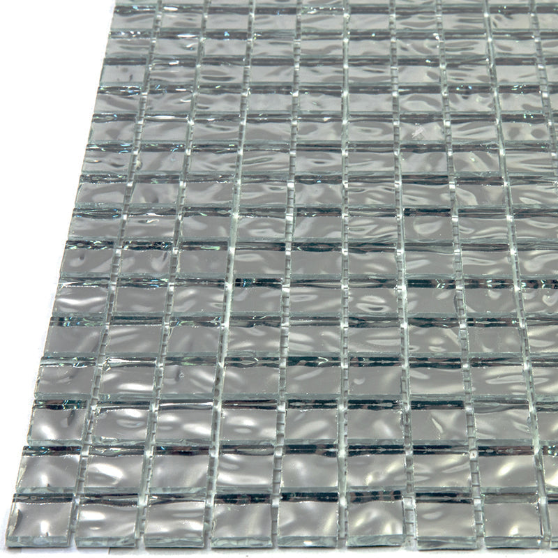 Cloud Silver 12x12 Glossy Uniform Square Glass Mosaic Tile (20 pack, 18.69 sq ft/case) - Sample