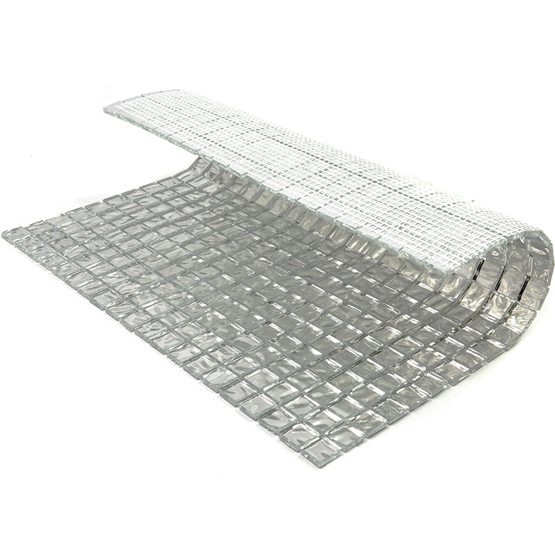 Cloud Silver 12x12 Glossy Uniform Square Glass Mosaic Tile (20 pack, 18.69 sq ft/case) - Sample