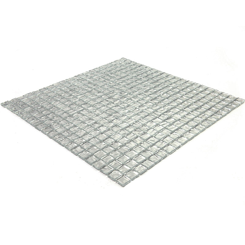 Cloud Silver 12x12 Glossy Uniform Square Glass Mosaic Tile (20 pack, 18.69 sq ft/case) - Sample