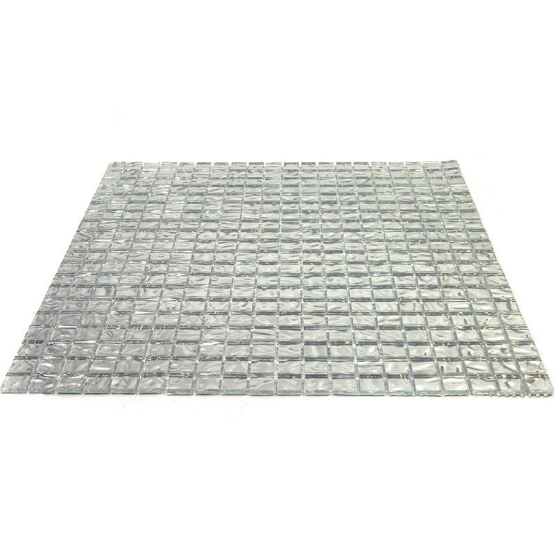 Cloud Silver 12x12 Glossy Uniform Square Glass Mosaic Tile (20 pack, 18.69 sq ft/case) - Sample