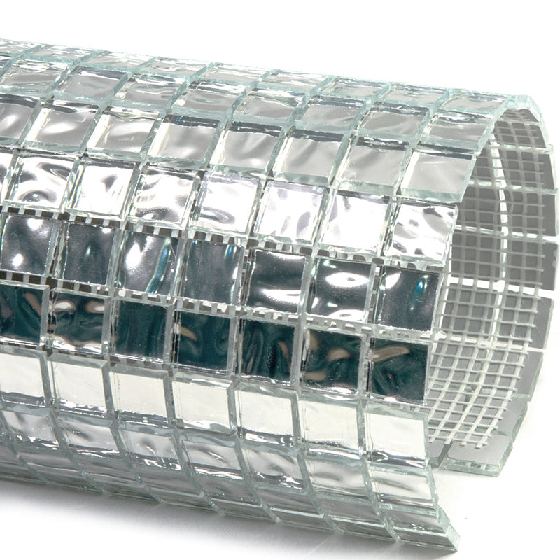 Cloud Silver 12x12 Glossy Uniform Square Glass Mosaic Tile (20 pack, 18.69 sq ft/case) - Sample