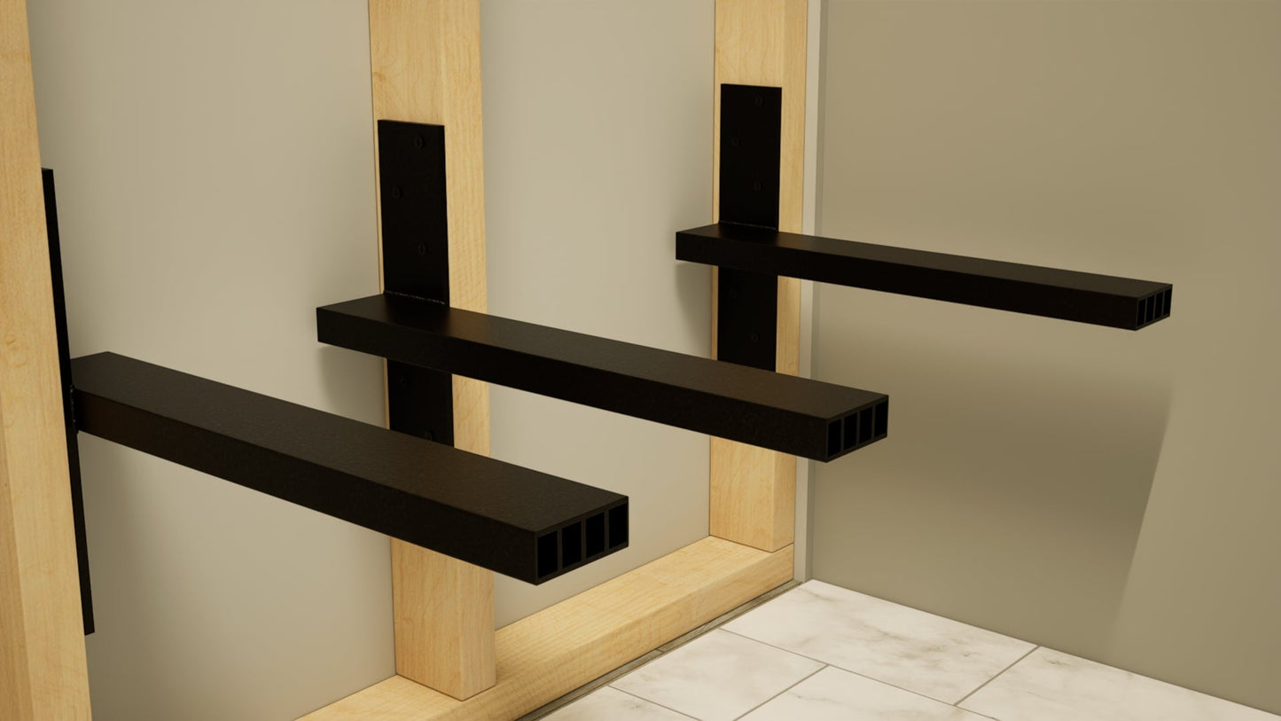 Matching Industrial 1 inch Free Hanging Shelf Brackets (Set of 2)