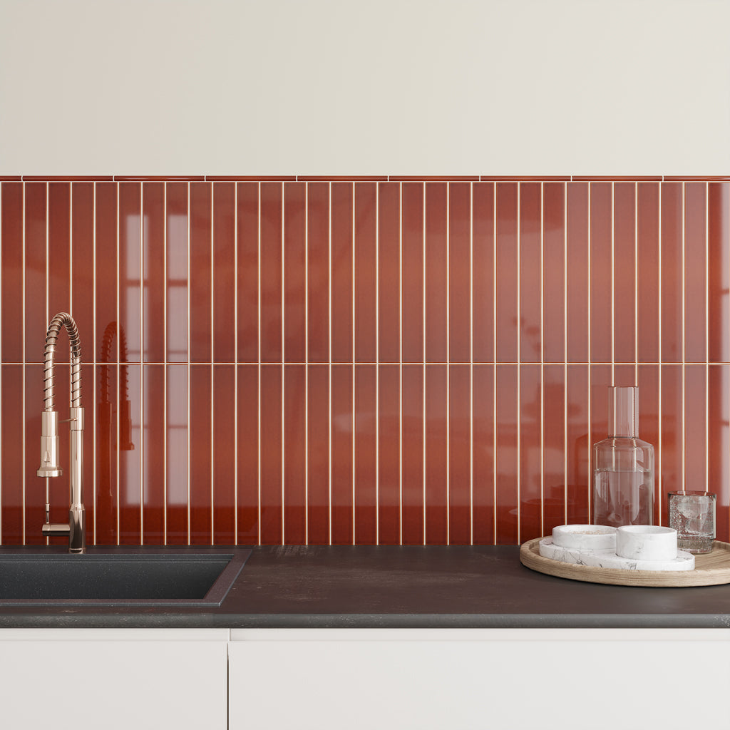 Caramel 2x16 Glossy Ceramic Subway Tile (50 pack, 10.76 sq ft/case)