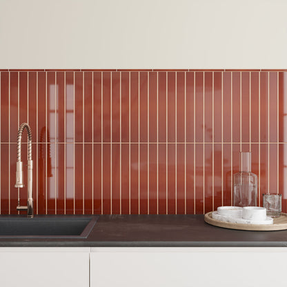 Caramel 0.5x8 Glossy Ceramic Pencil Tile Trim (10 pack, 0.27 sq ft/case)