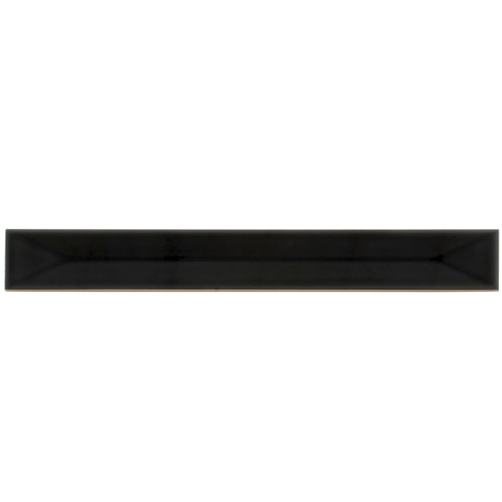 Jet Black 2x16 Glossy Ceramic Deco Subway Tile (50 pack,10.76 sq ft/case)