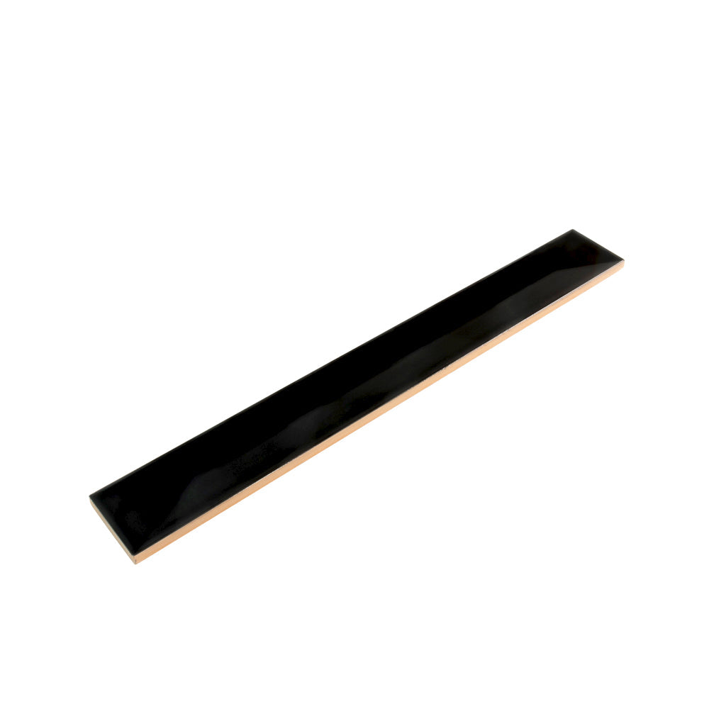 Jet Black 2x16 Glossy Ceramic Deco Subway Tile (50 pack,10.76 sq ft/case) - Sample